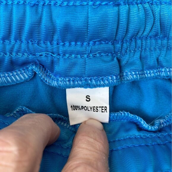 Mens Track Pants Small Blue Drawstring Pull On Straight Leg Activewear Casual - Picture 3 of 11